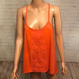 Others Follow boho braided orange design tank top size large